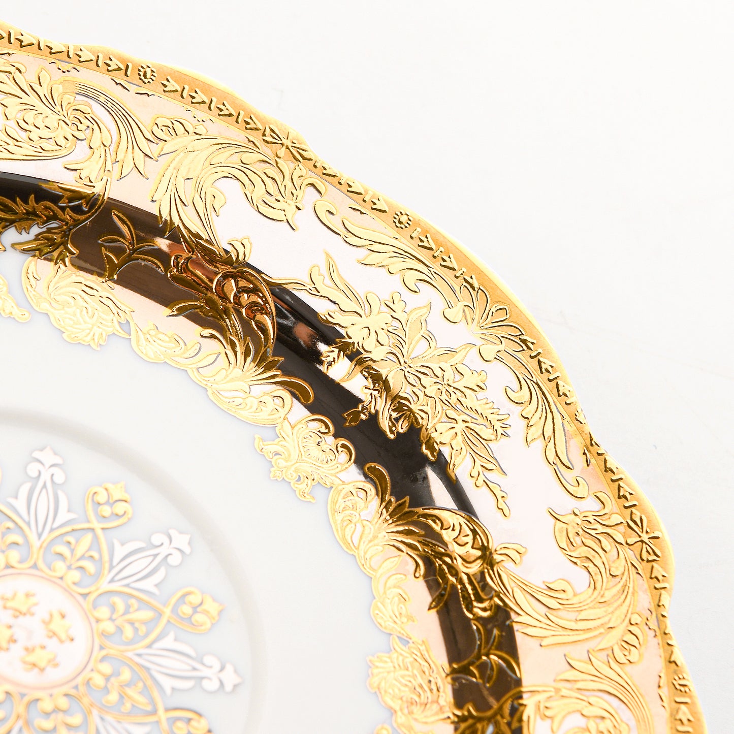 Flowery gold, 24K embossed gold high-grade bone China coffee cup, cup a dish.