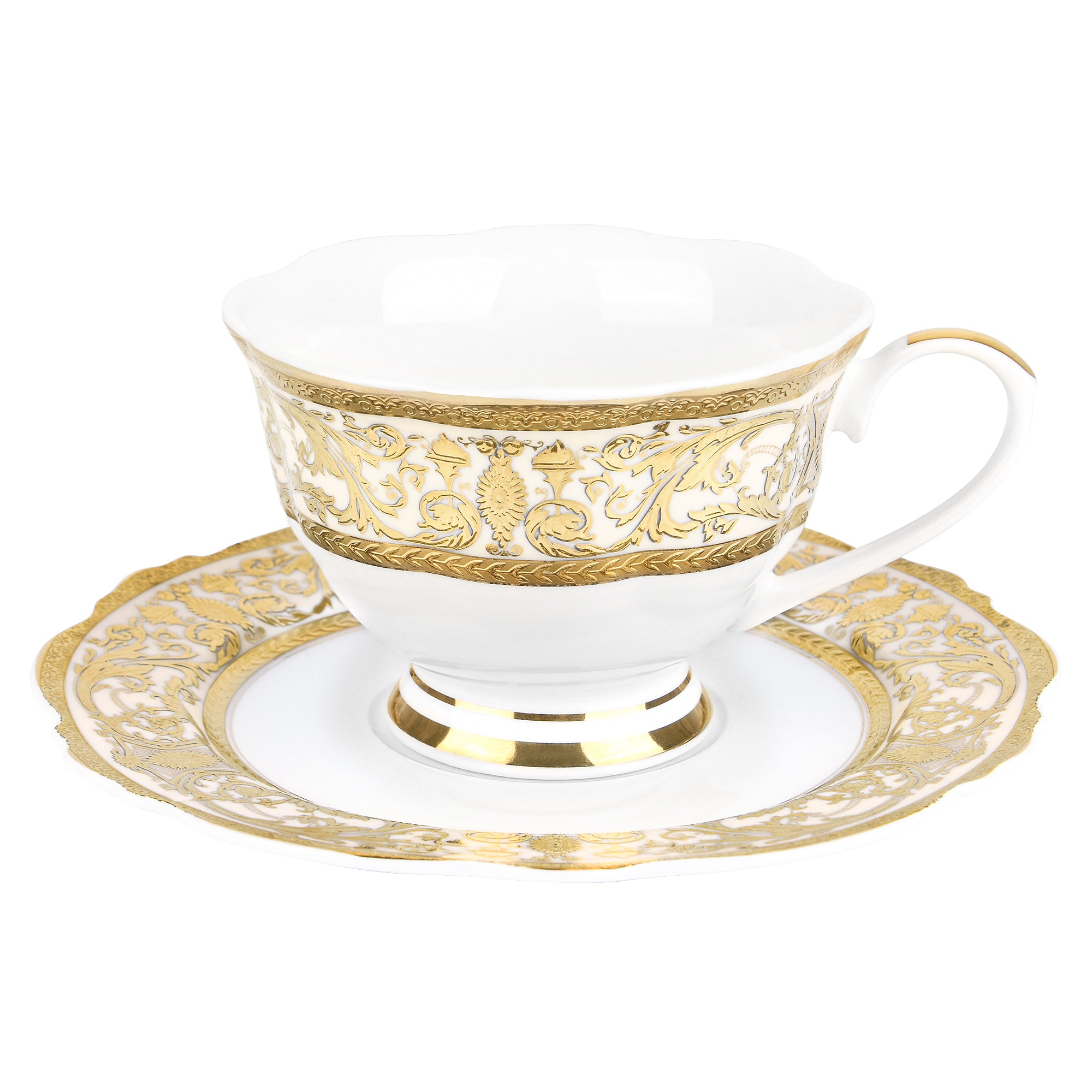 British fashion, 24K embossed gold high-grade bone China coffee cup, a cup a dish.