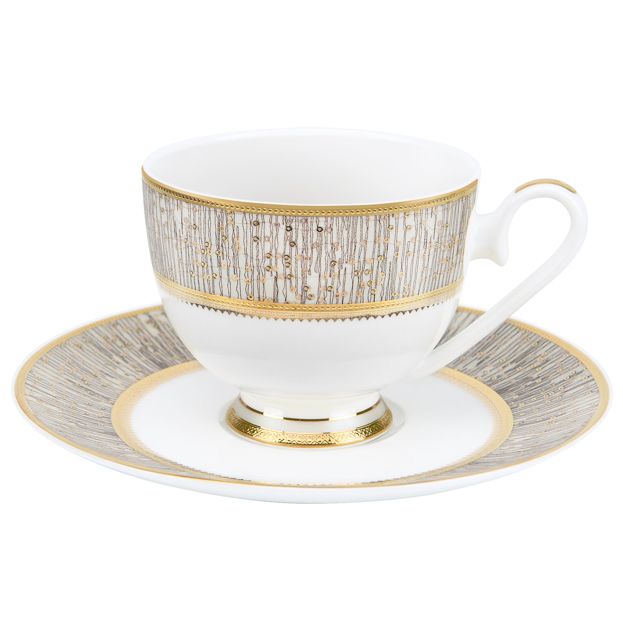 Dubai Royal Style 24k Gold Embossed Bone China Coffee Cup Set