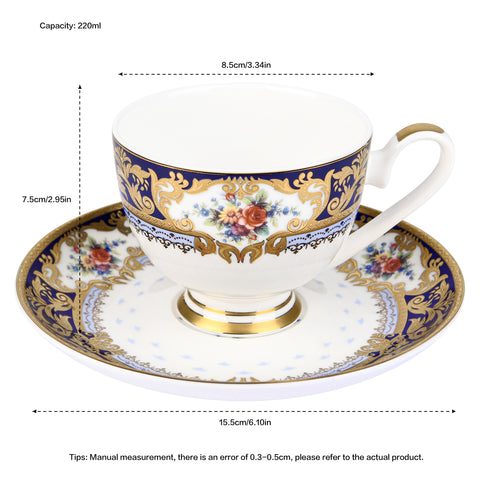 Emperor style, 24K embossed gold high-grade bone China coffee cup, a cup a dish.