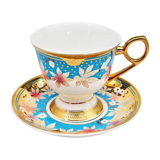 Maple Leaf series, 24K embossed gold high-grade bone China coffee cup, cup a dish.