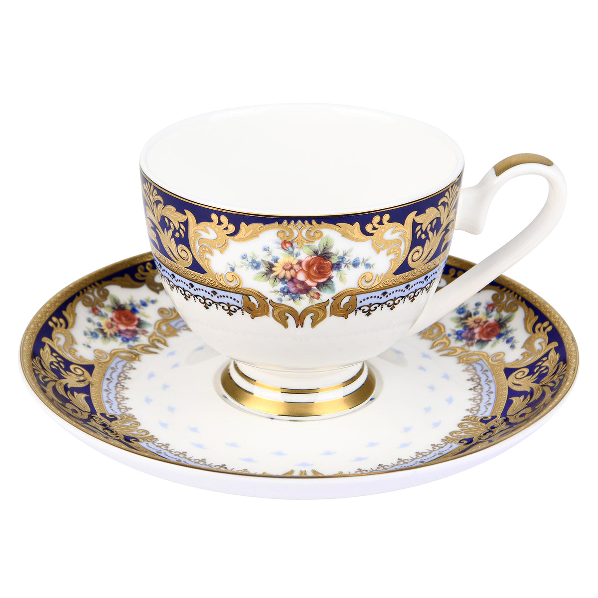 Emperor style, 24K embossed gold high-grade bone China coffee cup, a cup a dish.