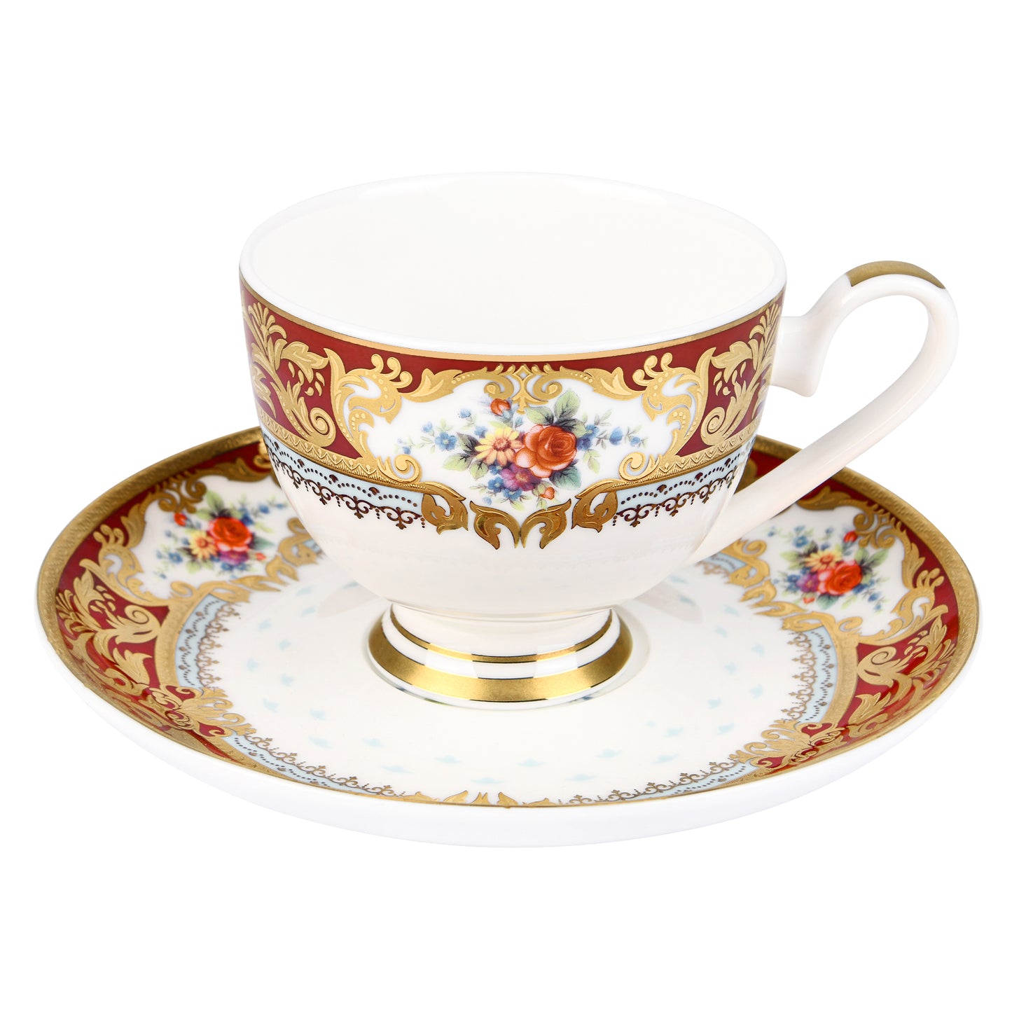 Emperor style, 24K embossed gold high-grade bone China coffee cup, a cup a dish.