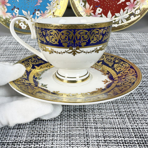 24k Gold Embossed Bone China Coffee Cup Set