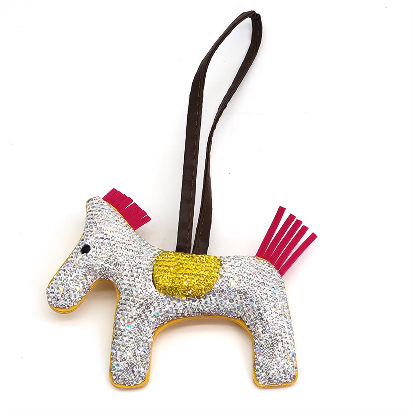 Creative sparkle fashion pony crystals inlay on clay leather hanging ornaments