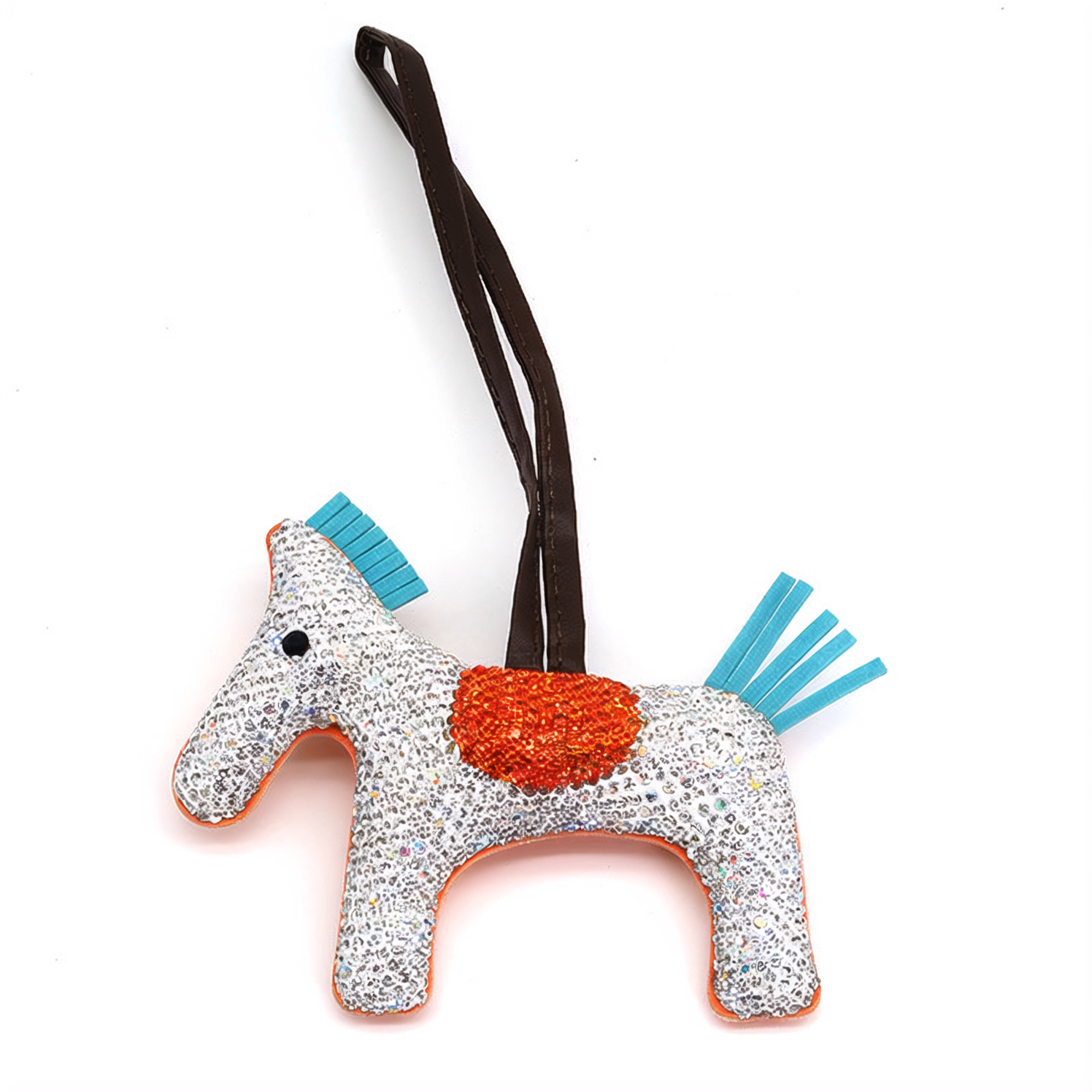 Creative sparkle fashion pony crystals inlay on clay leather hanging ornaments