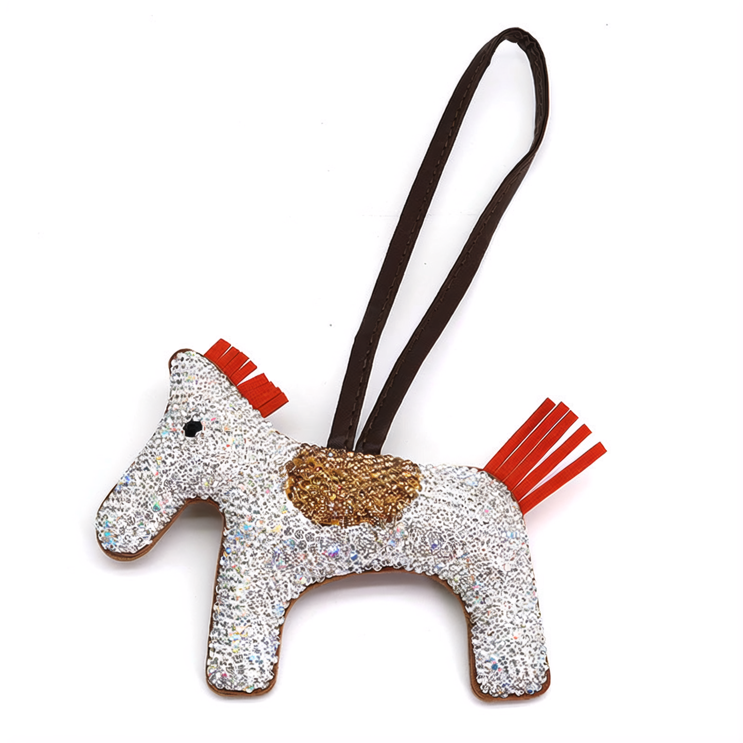 Creative sparkle fashion pony crystals inlay on clay leather hanging ornaments