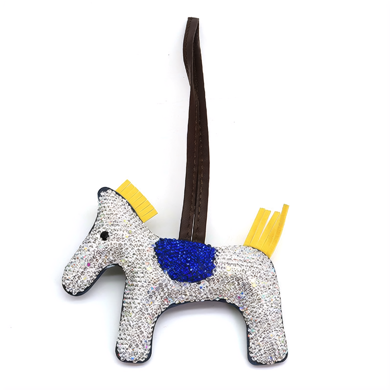 Creative sparkle fashion pony crystals inlay on clay leather hanging ornaments