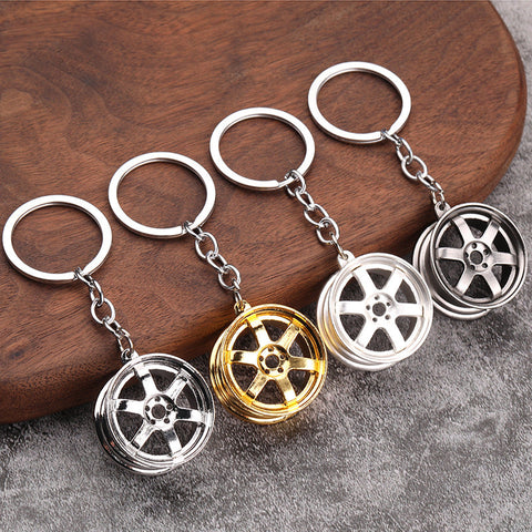 Car metal pendant creative car wheel key chain