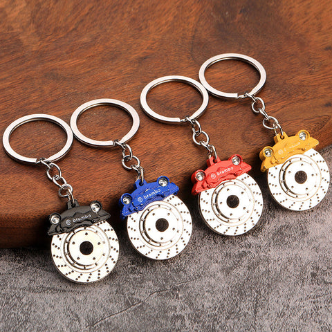 Car brake disc metal key chain creative gift pendant