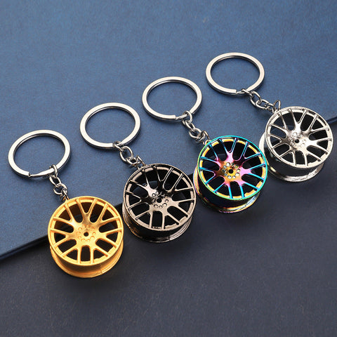 Car wheel hub key chain small gift metal pendant