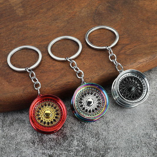 Car modification BBS wheel hub key chain small metal pendant