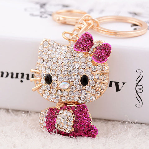 Beautiful Creative Alloy Cute Kitten Keychain Backpack Pendant Car Pendant