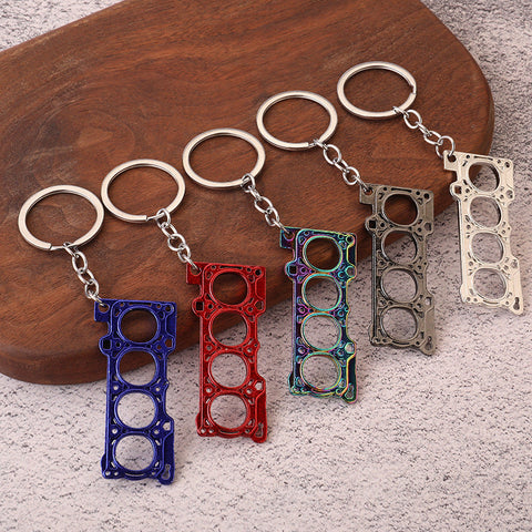 Car creative cylinder engine gasket pendant zinc alloy key chain