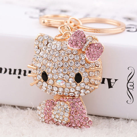 Beautiful Creative Alloy Cute Kitten Keychain Backpack Pendant Car Pendant