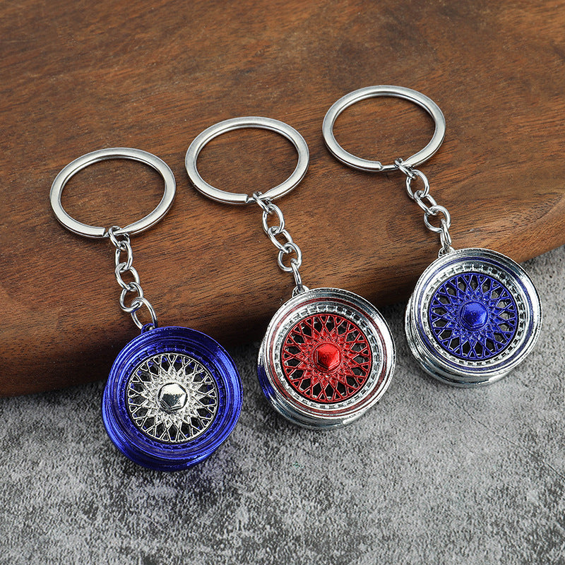 Car modification BBS wheel hub key chain small metal pendant