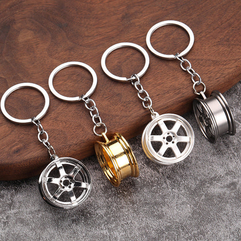 Car metal pendant creative car wheel key chain