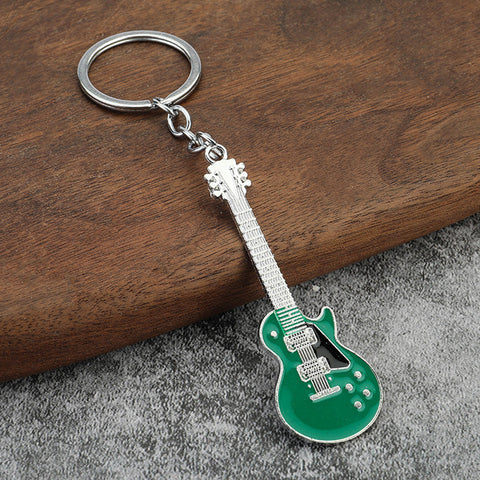 Creative Musical Instrument Pendant Metal Paint Guitar Keychain Bag Pendant