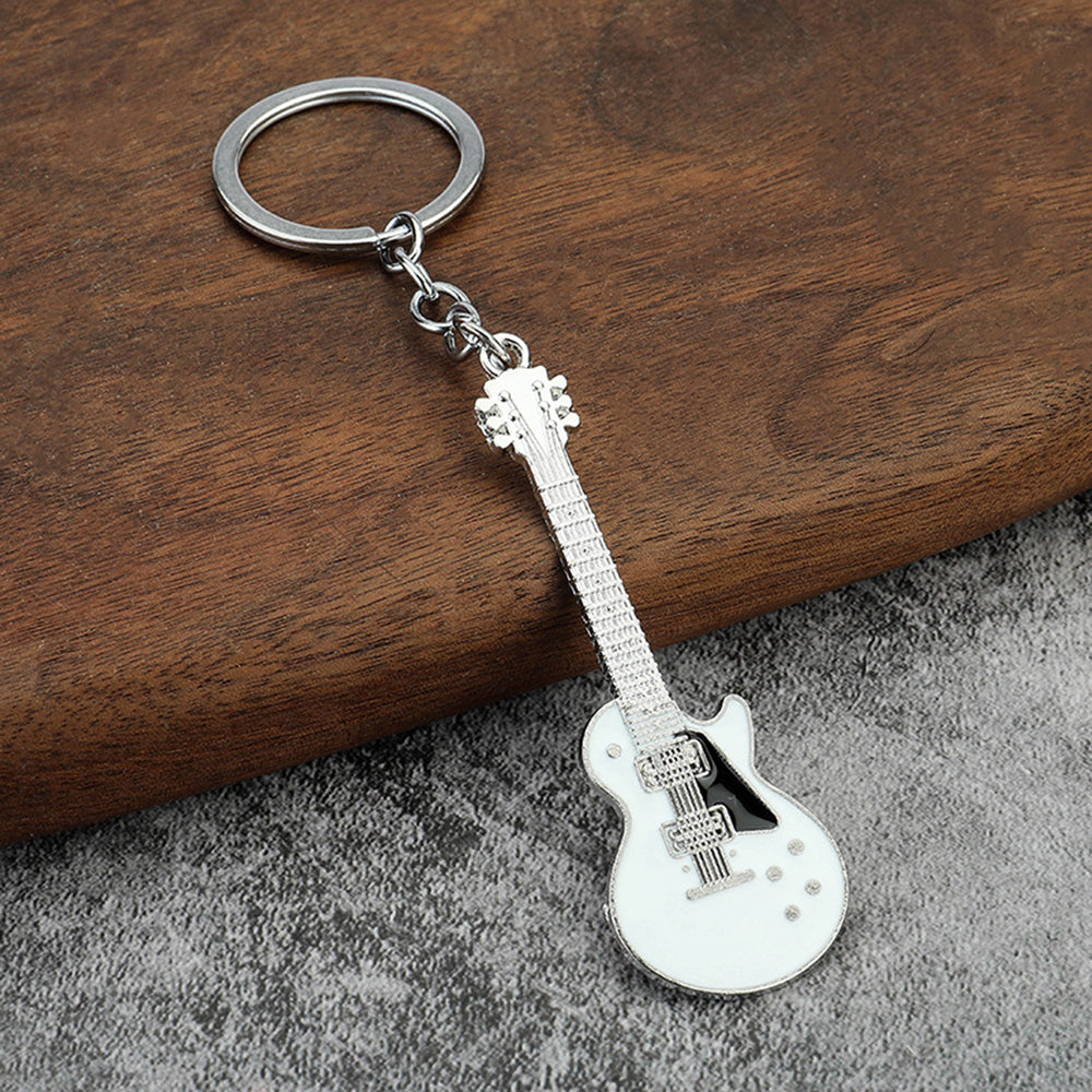 Creative Musical Instrument Pendant Metal Paint Guitar Keychain Bag Pendant