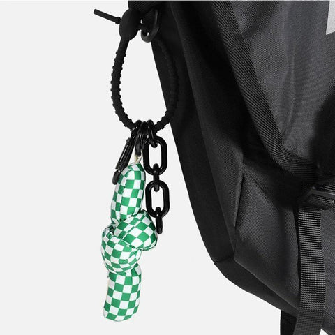 Checkerboard Twist Keychain Pendant Trendy Bag Accessories