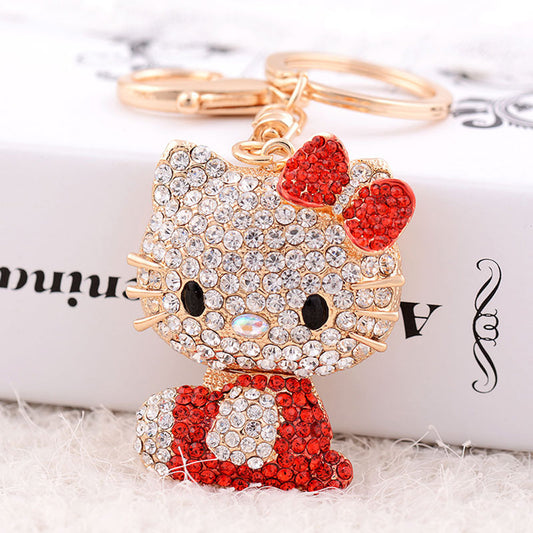 Beautiful Creative Alloy Cute Kitten Keychain Backpack Pendant Car Pendant