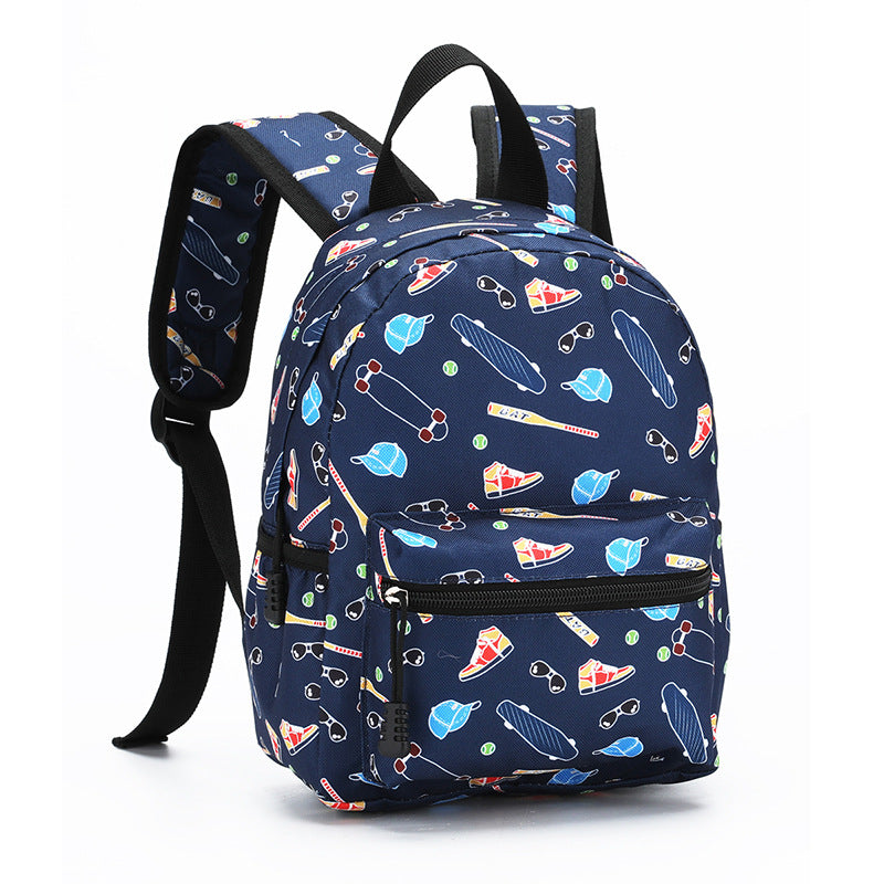 Kids Schoolbag 14 Inch Cartoon Printed Travel Double Shoulder Backpack Primary School Bag For Boys