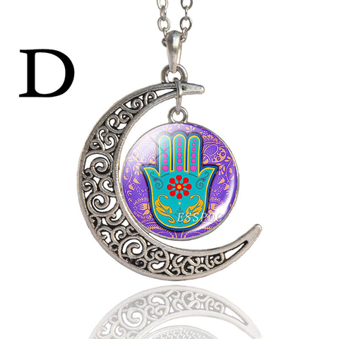 Hamsa Luminous Fatima Palm  Eye Necklace Jewelry