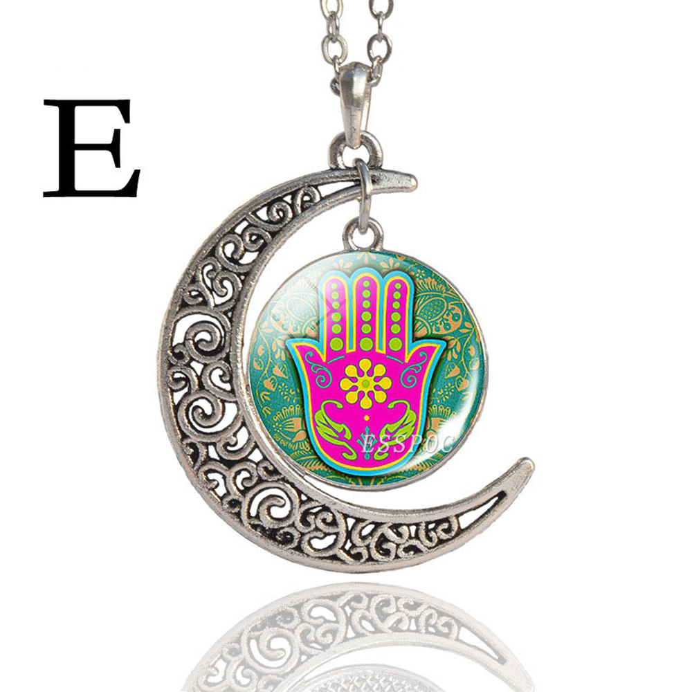 Hamsa Luminous Fatima Palm  Eye Necklace Jewelry