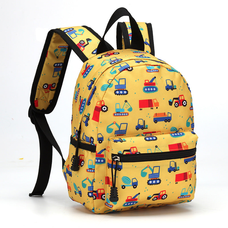 Kids Schoolbag 14 Inch Cartoon Printed Travel Double Shoulder Backpack Primary School Bag For Boys