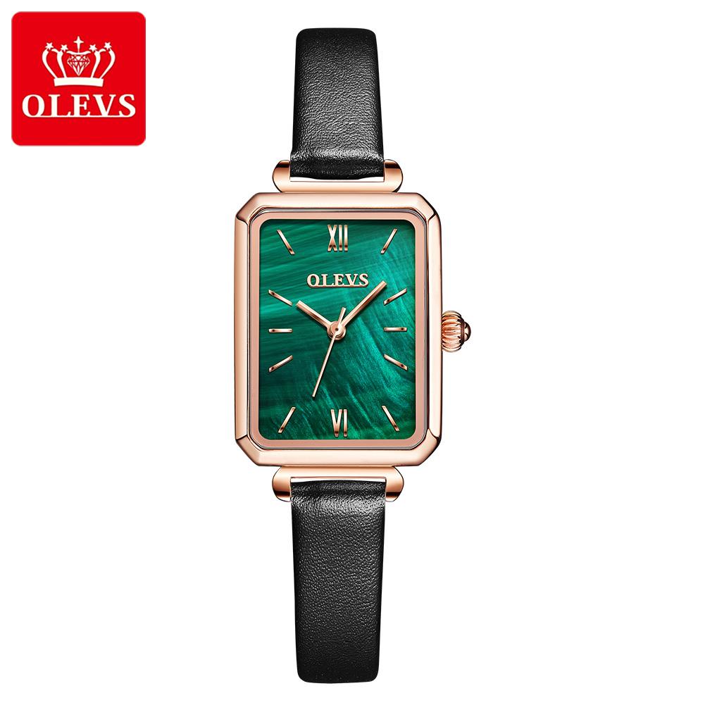 Retro Small Green Watch Square Quartz Watch Waterproof Ladies Watch Female