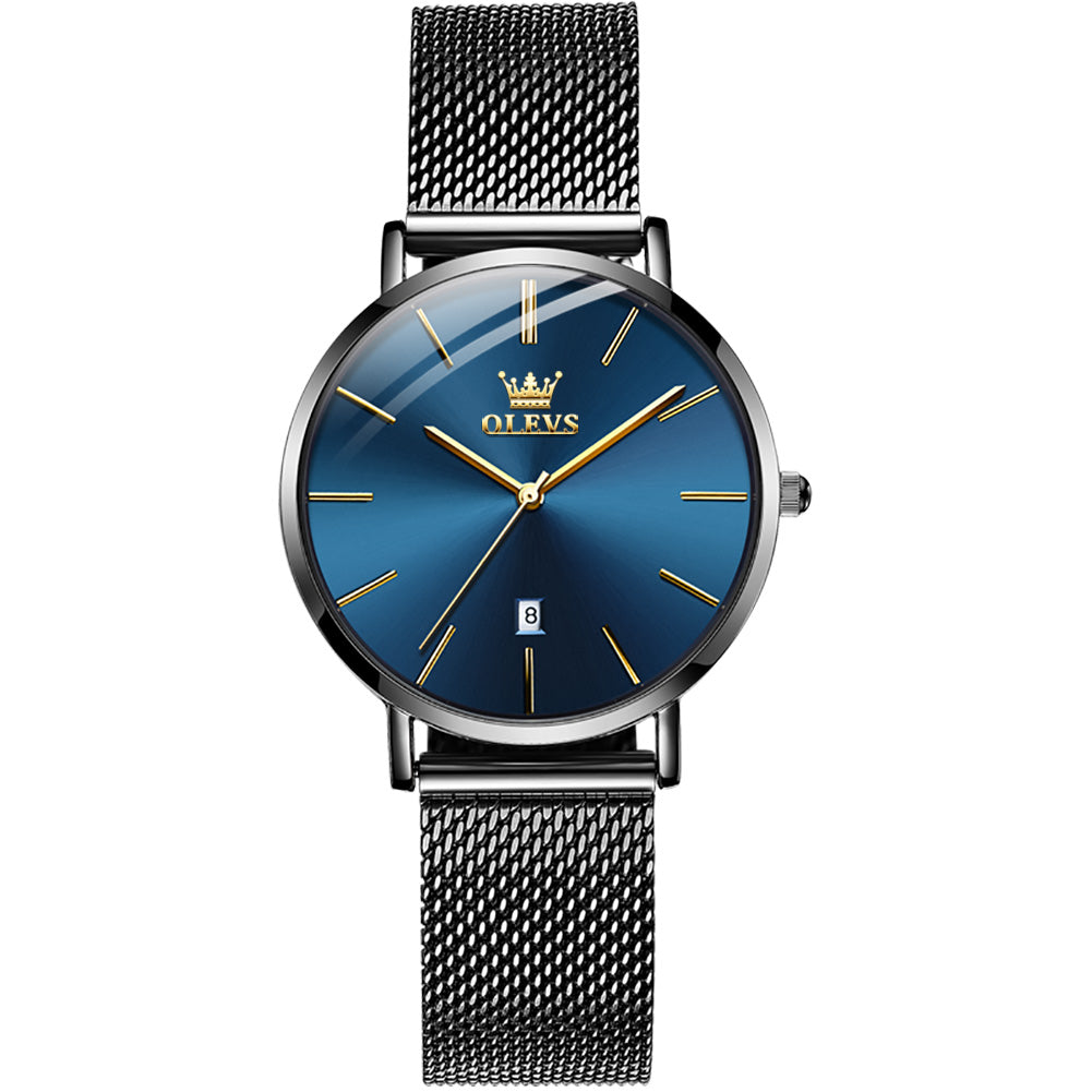 Thin Quartz Watch Mesh Band Women's Watch Men's Watch Couple's Watch