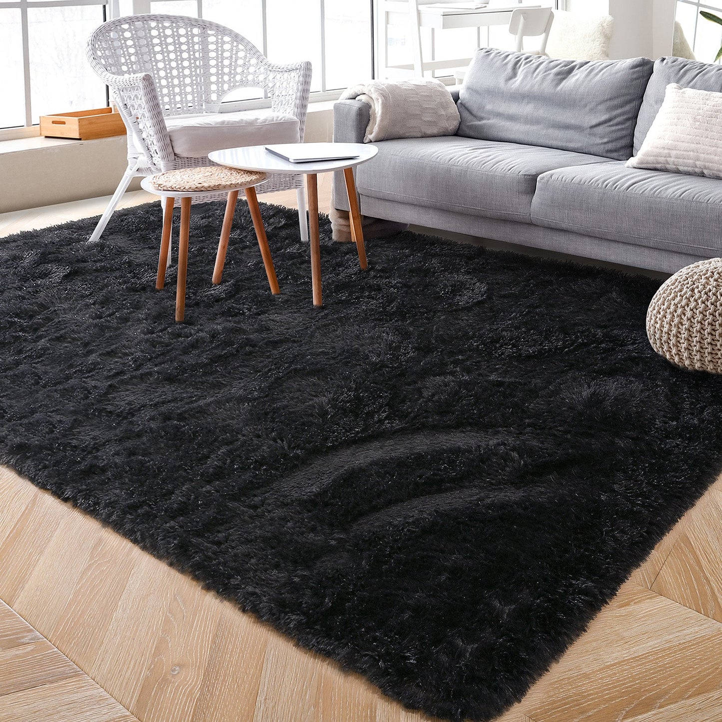 Super Soft Plush Eco-friendly Carpet Living Room Bedroom Home Decoration Carpet Non-slip Plush Indoor Floor Bedside Rug 4x6 Feet Four Colors Optional