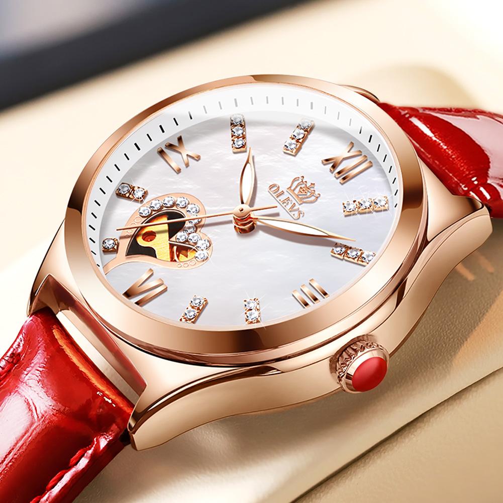 Automatic mechanical luxury clock lady wristwatch waterproof elegant women watch set fashion