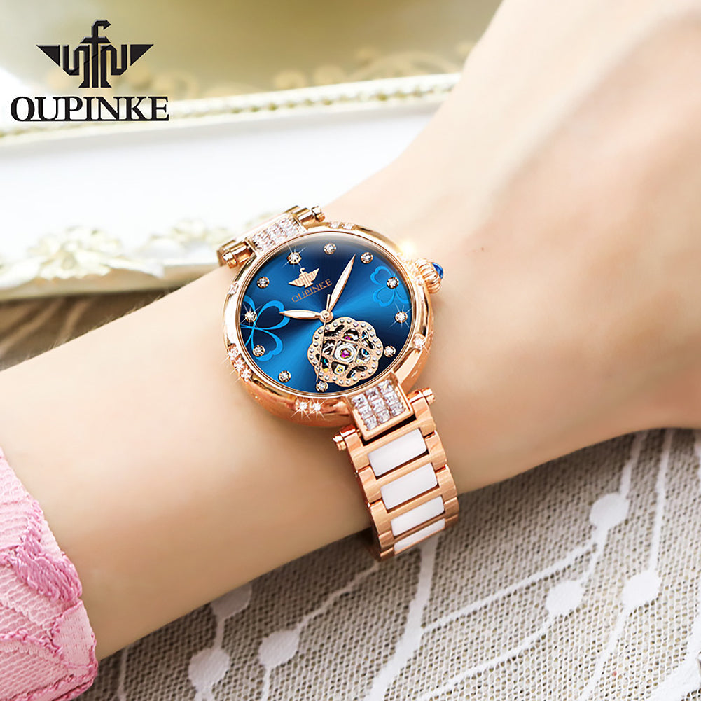 Automatic Mechanical Waterproof Diamond Set Ladies Watch