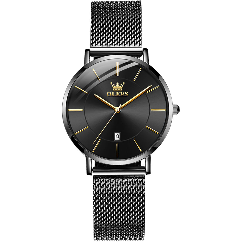 Thin Quartz Watch Mesh Band Women's Watch Men's Watch Couple's Watch