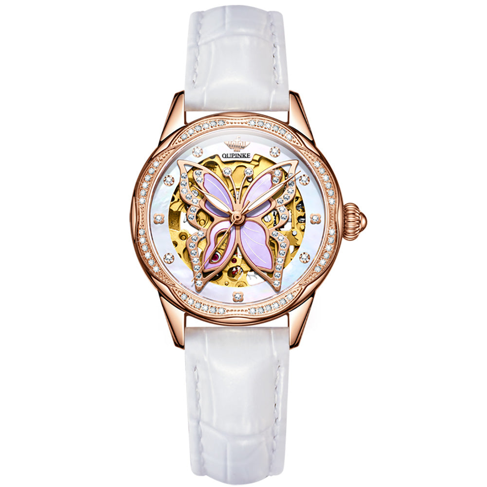 Butterfly Pattern Fashion Hollowed-out Mechanical Waterproof Watch Women's Watches