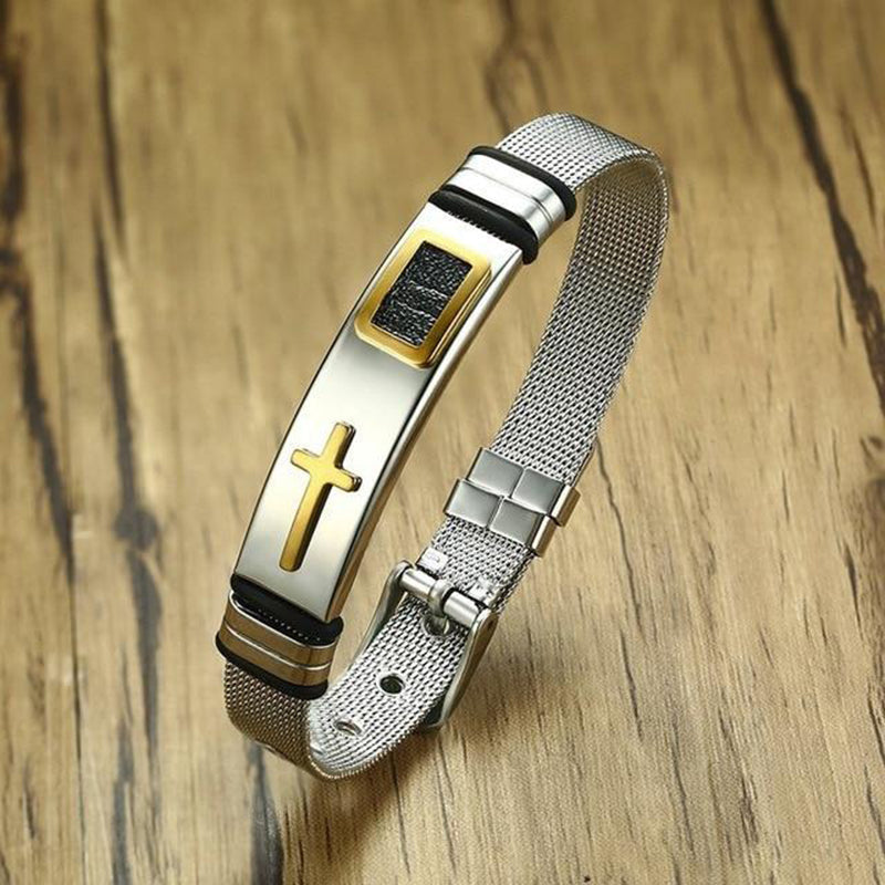 Men's Watch Band Design Cross Bracelet