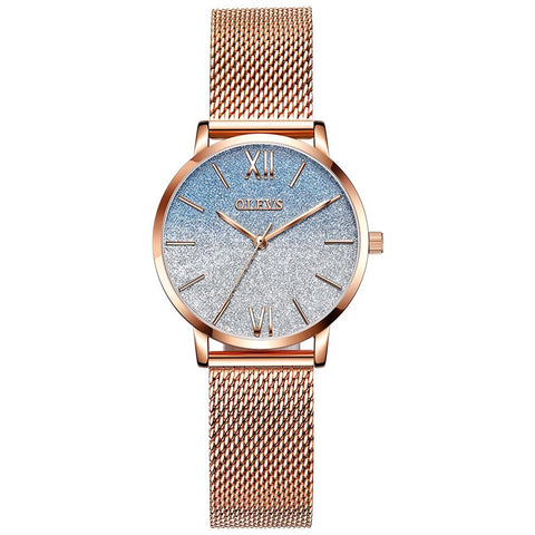 Graceful starry sky quartz watch waterproof ladies watch