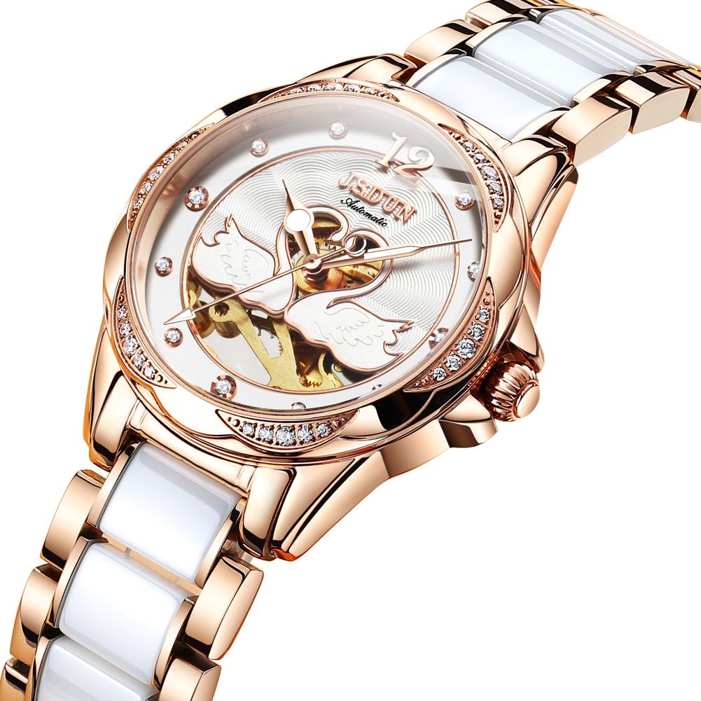 Waterproof hollow fashion mechanical ladies watch