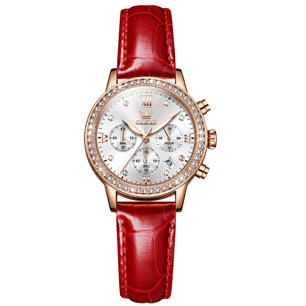 Multifunction Chronograph Quartz Watch Ladies Watch