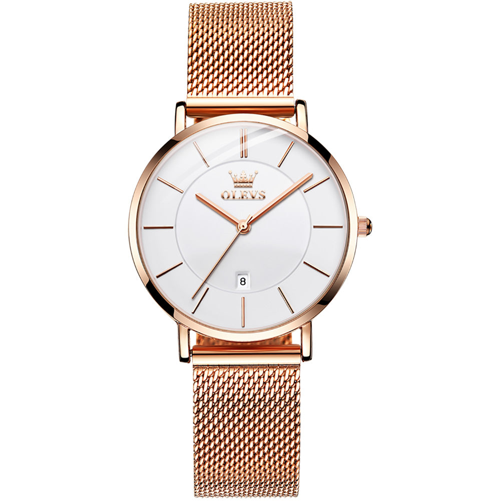 Thin Quartz Watch Mesh Band Women's Watch Men's Watch Couple's Watch