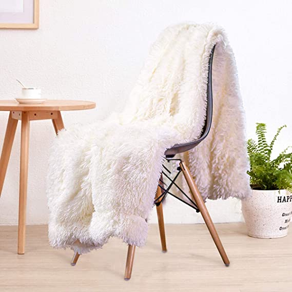 Washable Cozy Sherpa Fluffy Blanket Soft Shaggy Faux Fur Blanket For Couch Chair Sofa