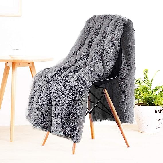 Washable Cozy Sherpa Fluffy Blanket Soft Shaggy Faux Fur Blanket For Couch Chair Sofa