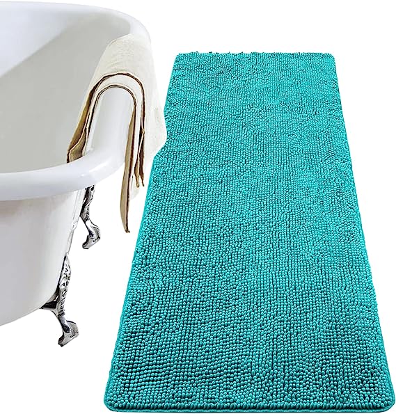 Washable Non Slip Bathroom Rug Shower Soft Plush Chenille Absorbent Carpets Mats For Bathroom