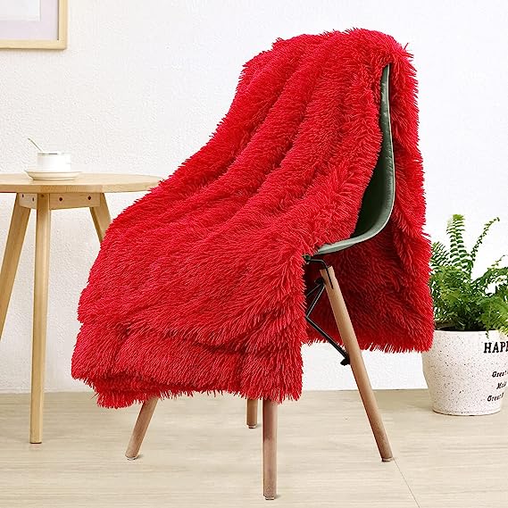 Washable Cozy Sherpa Fluffy Blanket Soft Shaggy Faux Fur Blanket For Couch Chair Sofa