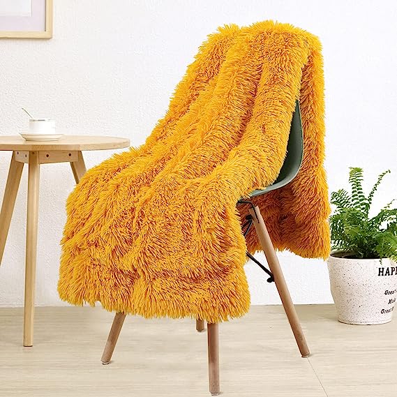 Washable Cozy Sherpa Fluffy Blanket Soft Shaggy Faux Fur Blanket For Couch Chair Sofa