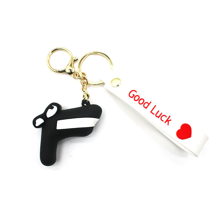 English alphabet 26 letter lucky keychain cartoon ornament