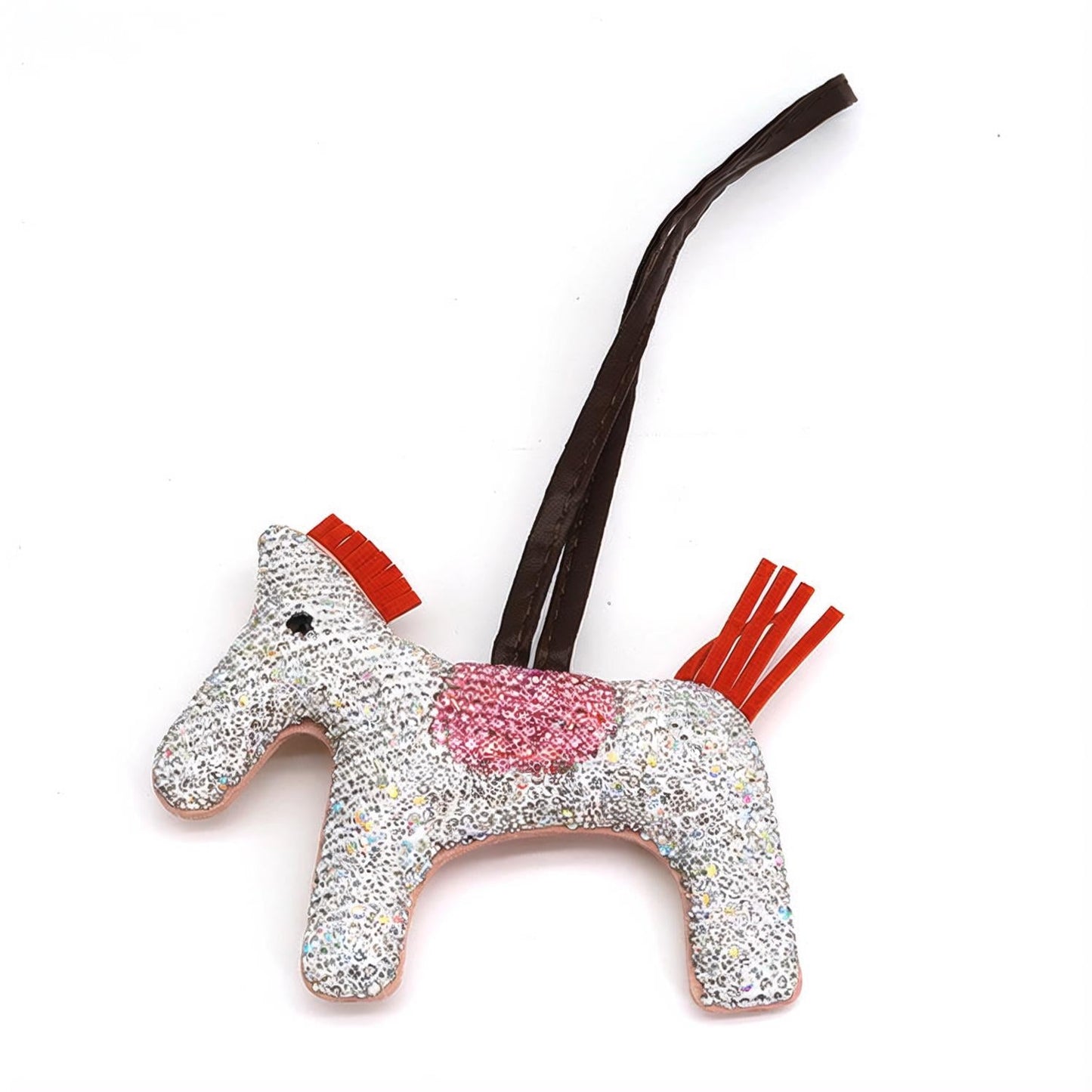 Creative sparkle fashion pony crystals inlay on clay leather hanging ornaments