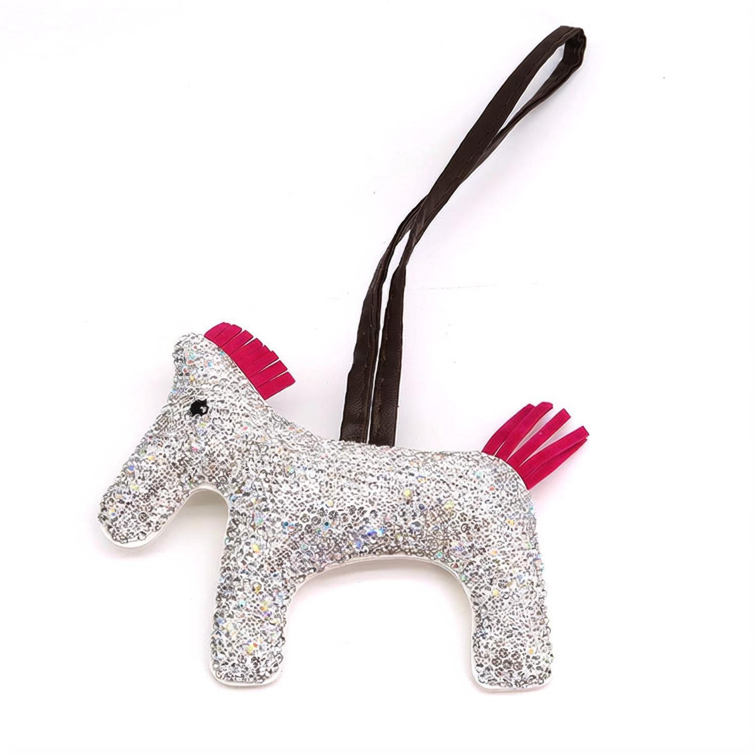 Creative sparkle fashion pony crystals inlay on clay leather hanging ornaments