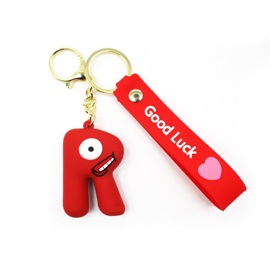 English alphabet 26 letter lucky keychain cartoon ornament